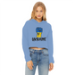 Ukraine Fist Ladies Cropped Raw Edge Hoodie - Lynendo Trade Store