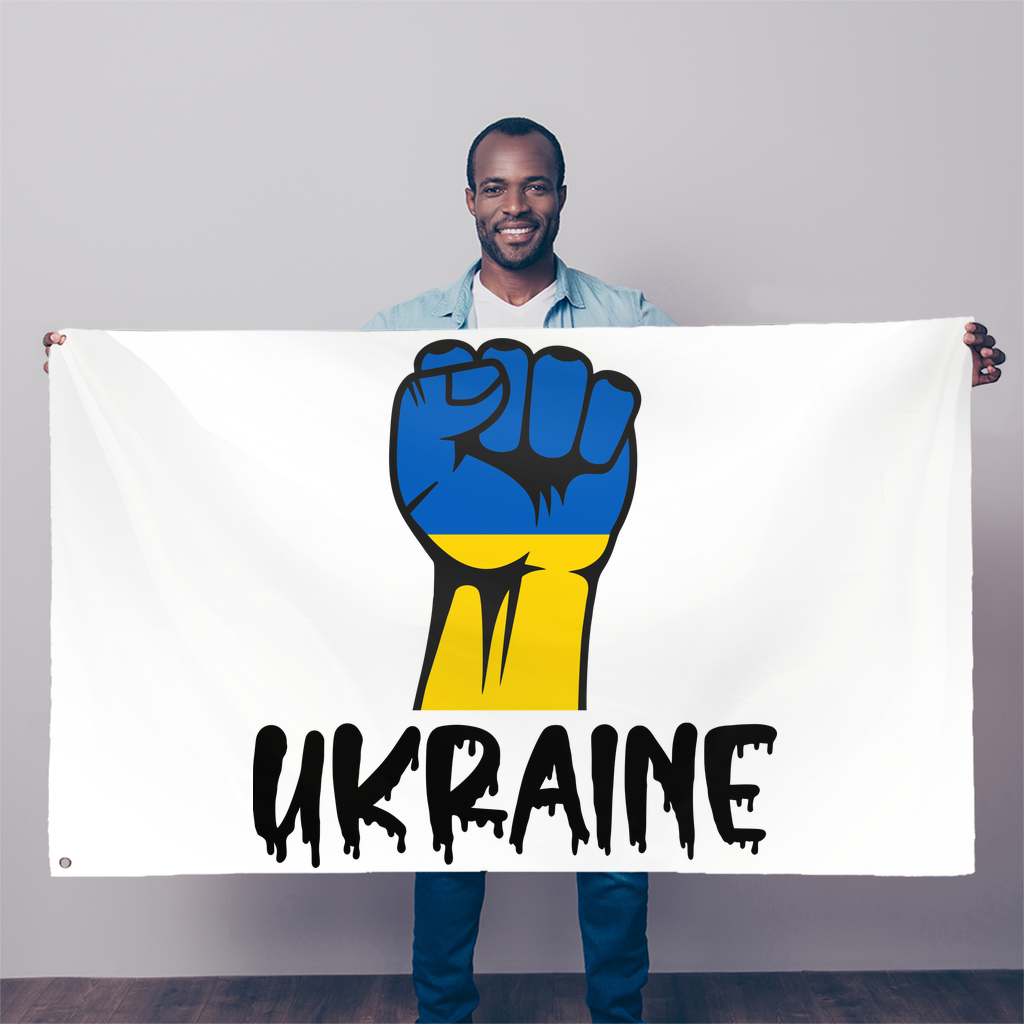 Ukraine Fist Sublimation Flag - Lynendo Trade Store