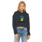Ukraine Fist Ladies Cropped Raw Edge Hoodie - Lynendo Trade Store