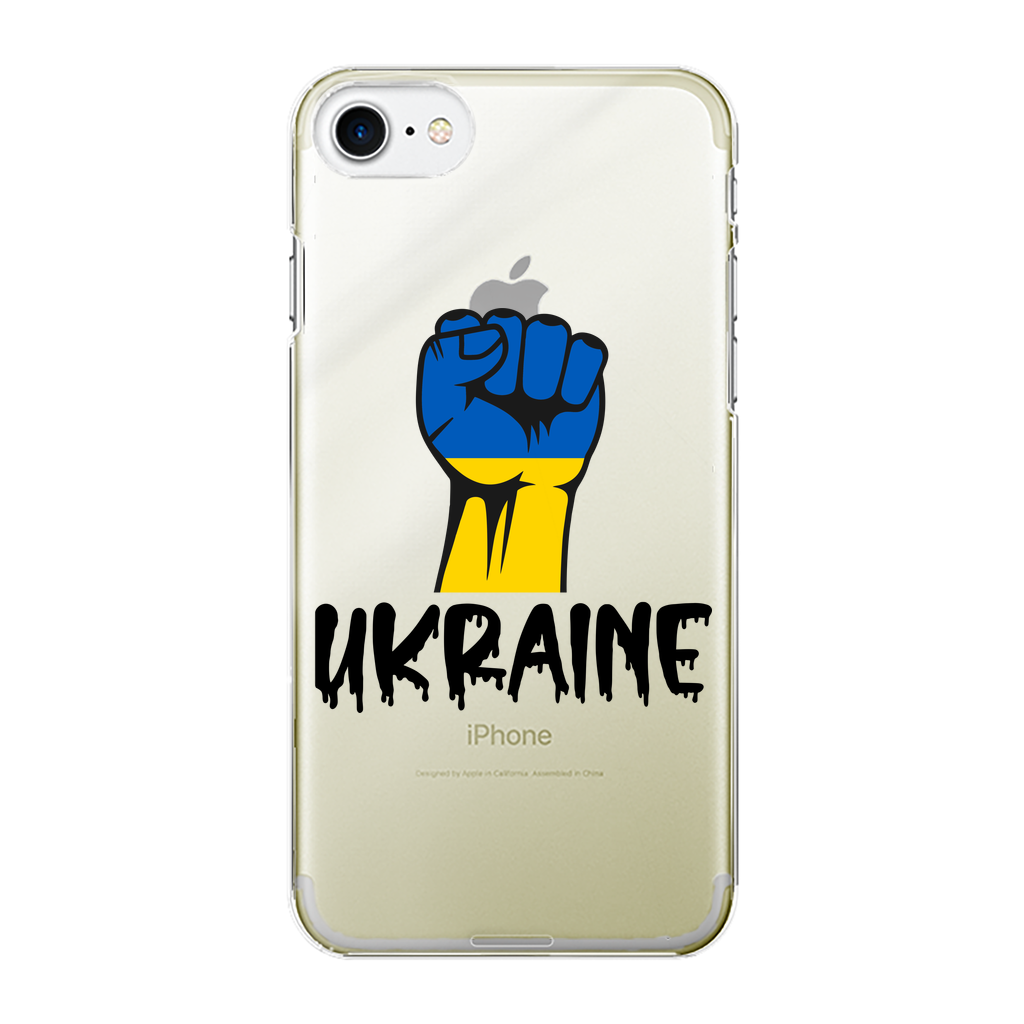 Ukraine Fist Back Printed Transparent Hard Phone Case - Lynendo Trade Store