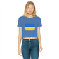 UKRAINE FLAG Classic Women's Cropped Raw Edge T-Shirt - Lynendo Trade Store