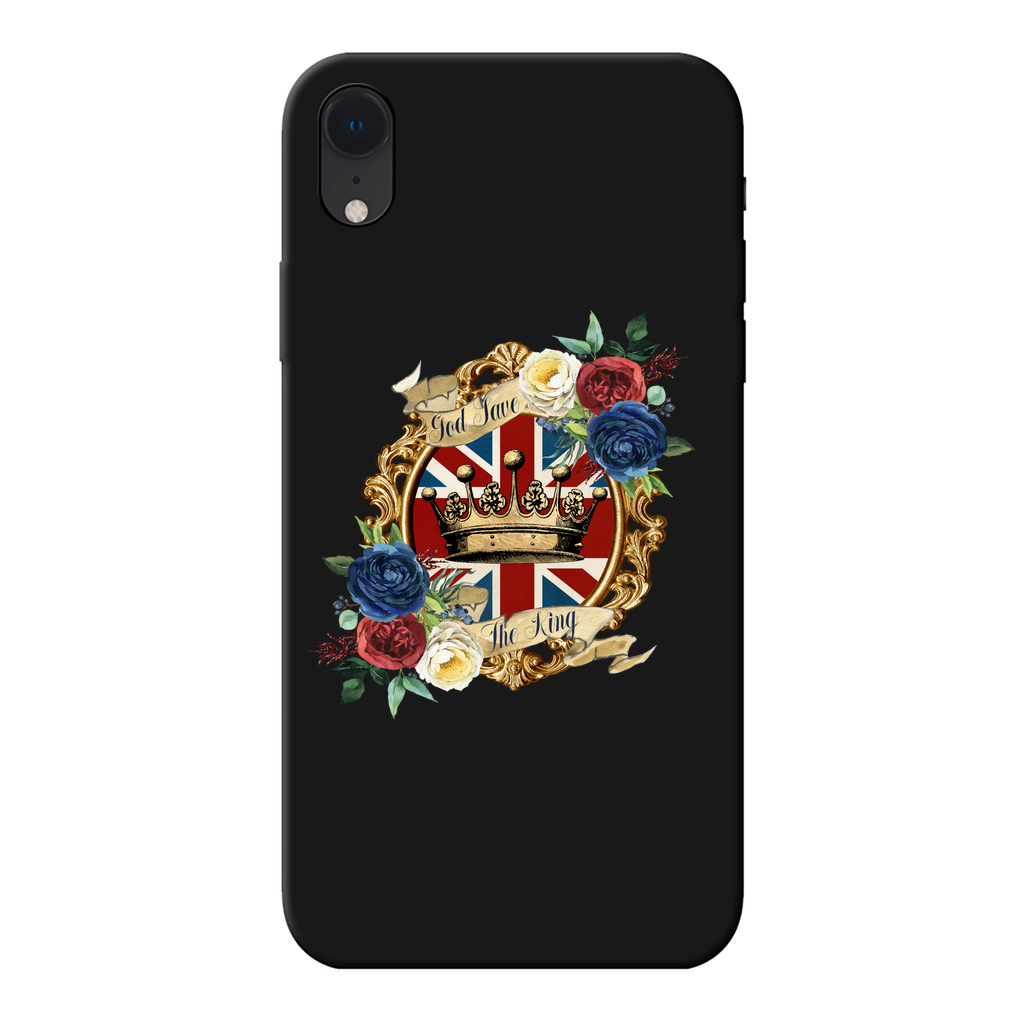 GOD SAVE THE KING Back Printed Black Soft Phone Case - Lynendo Trade Store