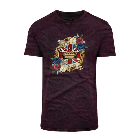 GOD SAVE THE KING Acid Washed T-Shirt - Lynendo Trade Store