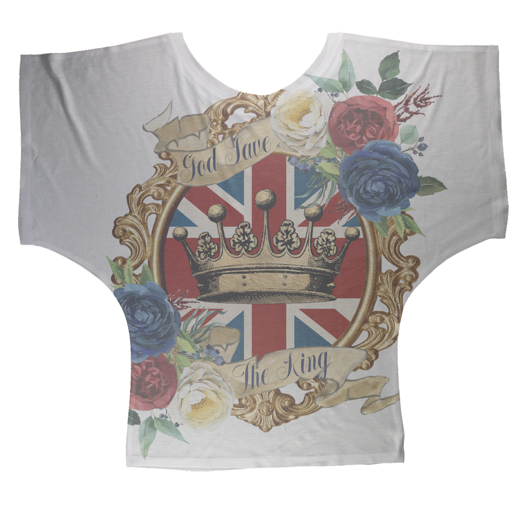 GOD SAVE THE KING Sublimation Batwing Top - Lynendo Trade Store