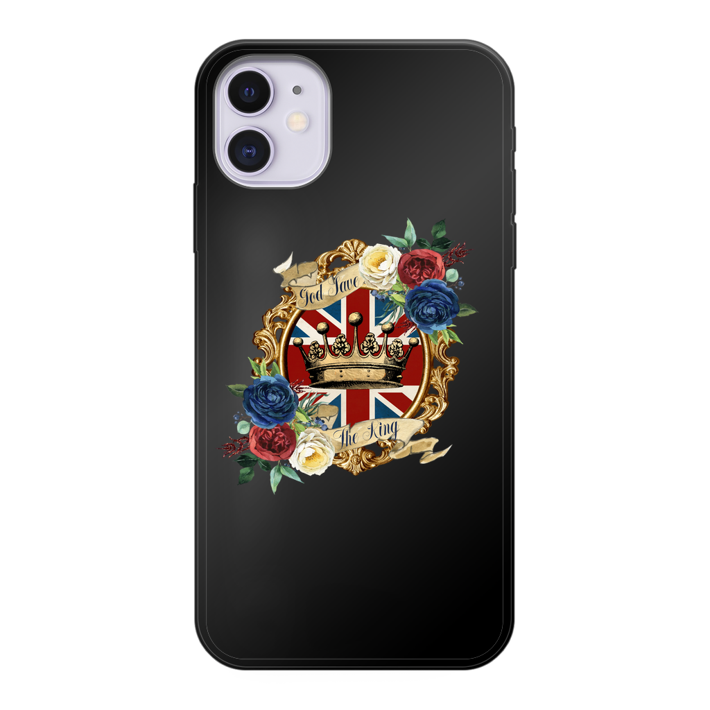 GOD SAVE THE KING Back Printed Black Soft Phone Case - Lynendo Trade Store