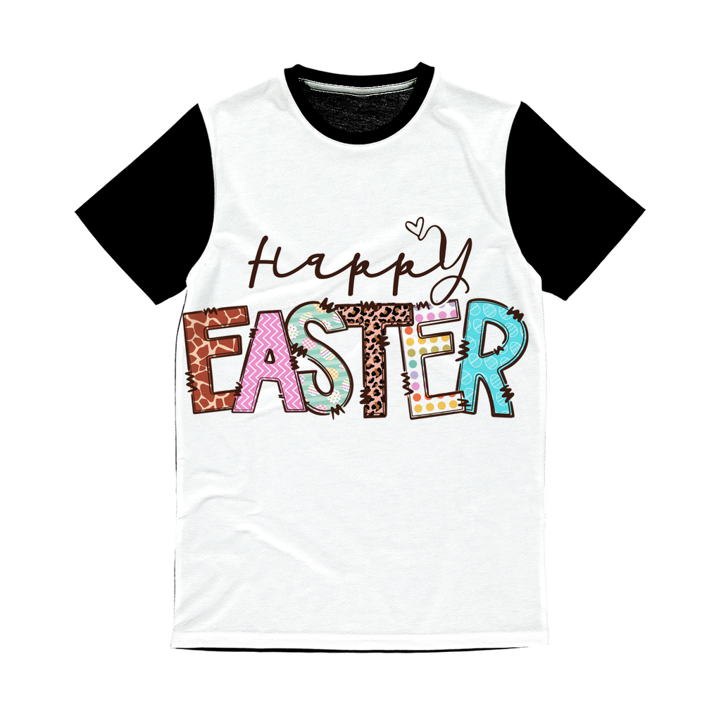 Happy Easter Classic Sublimation Panel T-Shirt - Lynendo Trade Store