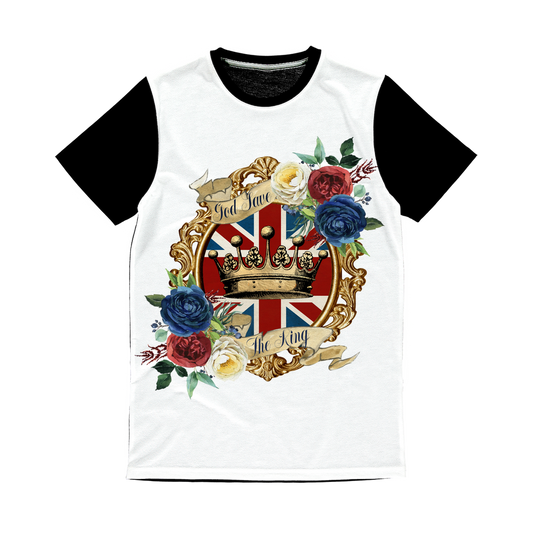 GOD SAVE THE KING Classic Sublimation Panel T-Shirt - Lynendo Trade Store