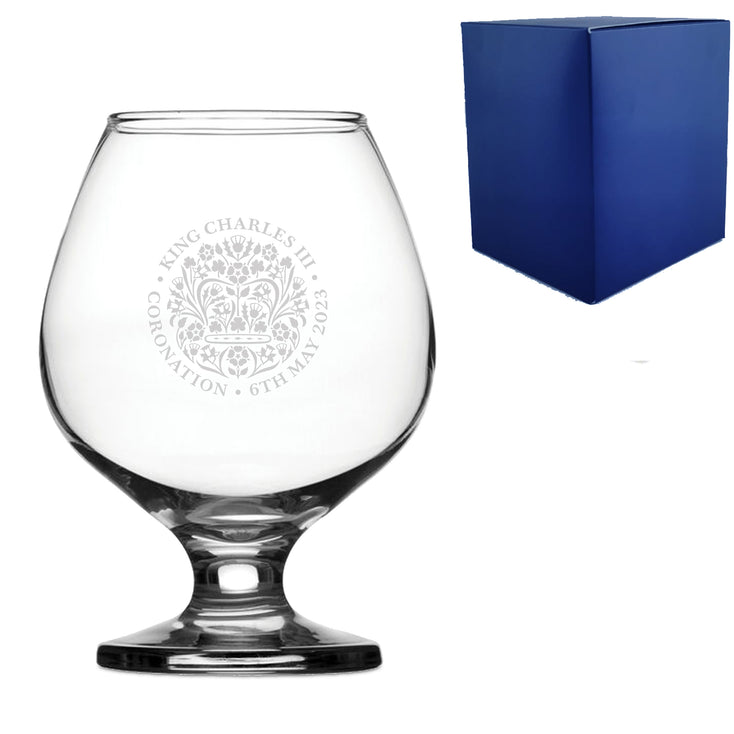 Engraved Brandy 14oz - King's Coronation Emblem - Lynendo Trade Store