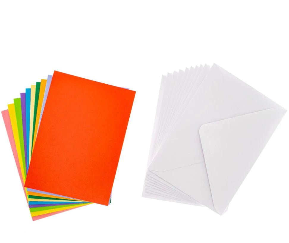 Singlefold Cards A6 Assorted (10) - Colored Card & Envelopes - Lynendo Trade Store