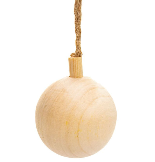 Wooden Bauble with String 5cm-6.4cm - Christmas Bauble Wooden - Lynendo Trade Store
