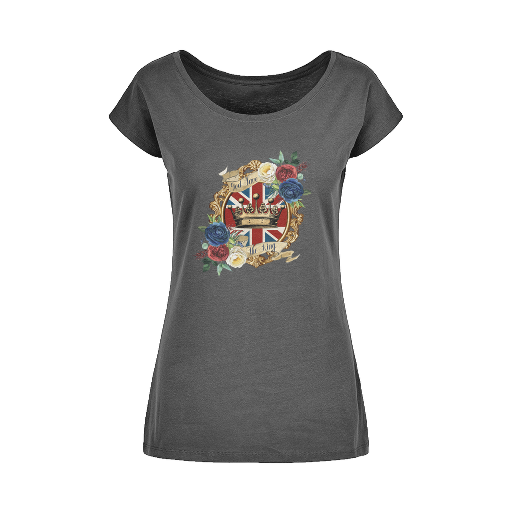 GOD SAVE THE KING Wide Neck Womens T-Shirt XS-5XL - Lynendo Trade Store