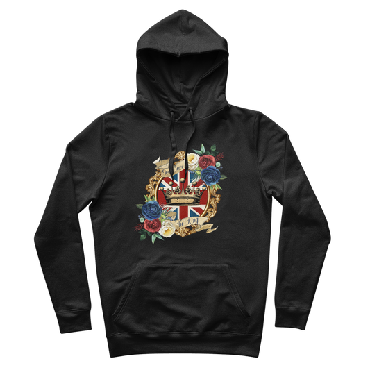 GOD SAVE THE KING 100% Organic Cotton Hoodie - Lynendo Trade Store