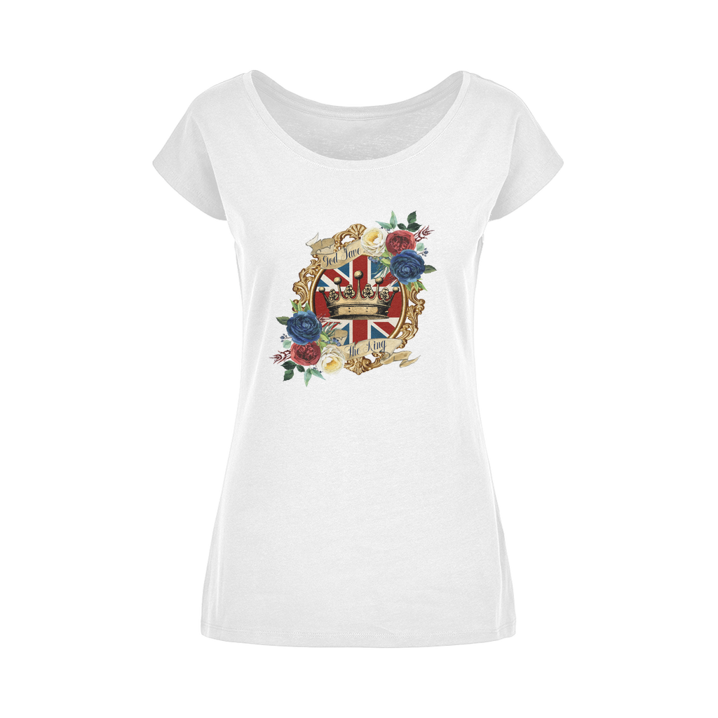 GOD SAVE THE KING Wide Neck Womens T-Shirt XS-5XL - Lynendo Trade Store