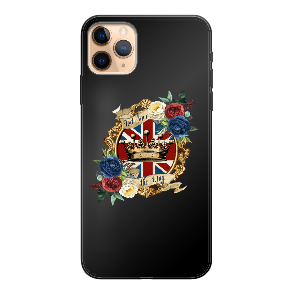 GOD SAVE THE KING Back Printed Black Soft Phone Case - Lynendo Trade Store