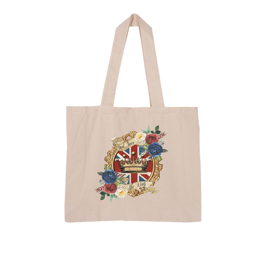 GOD SAVE THE KING Large Organic Tote Bag - Lynendo Trade Store