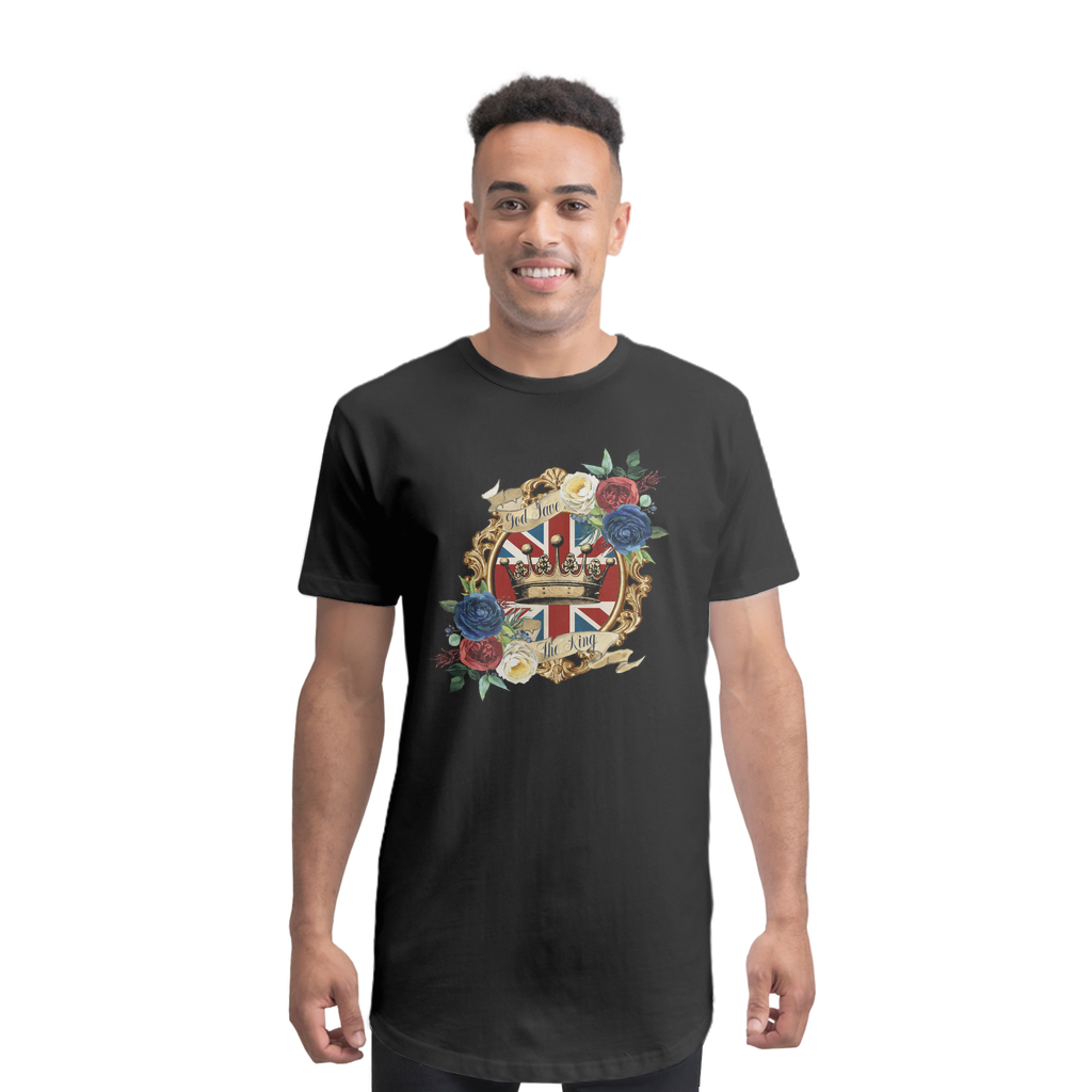 GOD SAVE THE KING Premium Long Body T-Shirt - Lynendo Trade Store