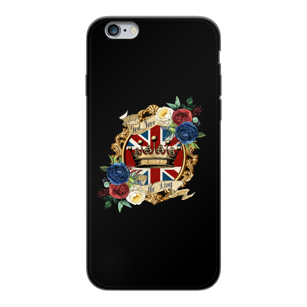 GOD SAVE THE KING Back Printed Black Soft Phone Case - Lynendo Trade Store