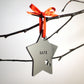 Personalised Custom Silver Christmas Tree Star Bauble Festive Decoration Ornament Decorations Best Balls Personalise Name Xmas .o. - DirectlyPersonalised