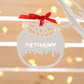 Personalised Custom White Christmas Pudding Christmas Tree Bauble Festive Decoration Ornament Decorations Best Personalise Name Xmas .n. - DirectlyPersonalised