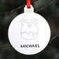 Personalised Custom White Christmas Pudding Christmas Tree Bauble Festive Decoration Ornament Decorations Best Personalise Name Xmas .o. - DirectlyPersonalised