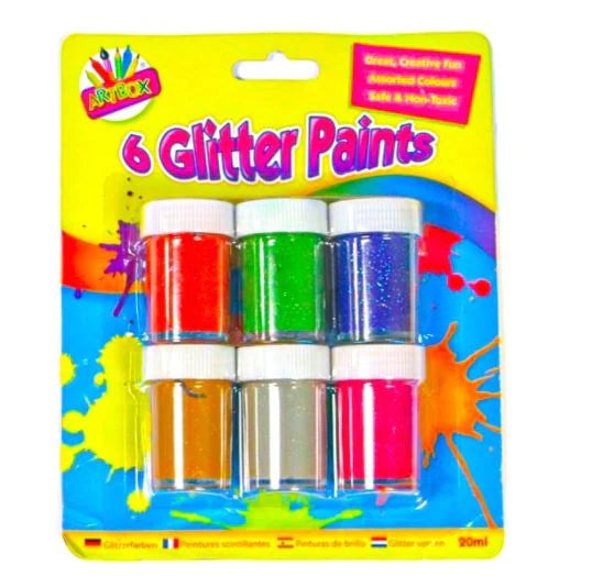 Paint Pots Glitter 6 Pack - Lynendo Trade Store